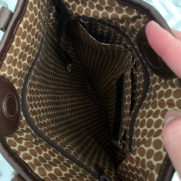 Brighton Peace Sign Brown Tote Purse - Picture 9 of 10